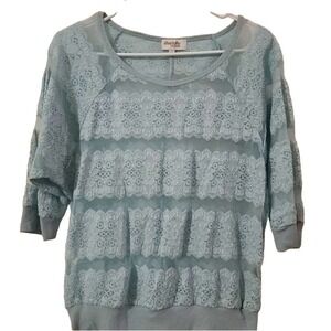Charlotte Russe top 3/4 sleeve lace blouse spring top